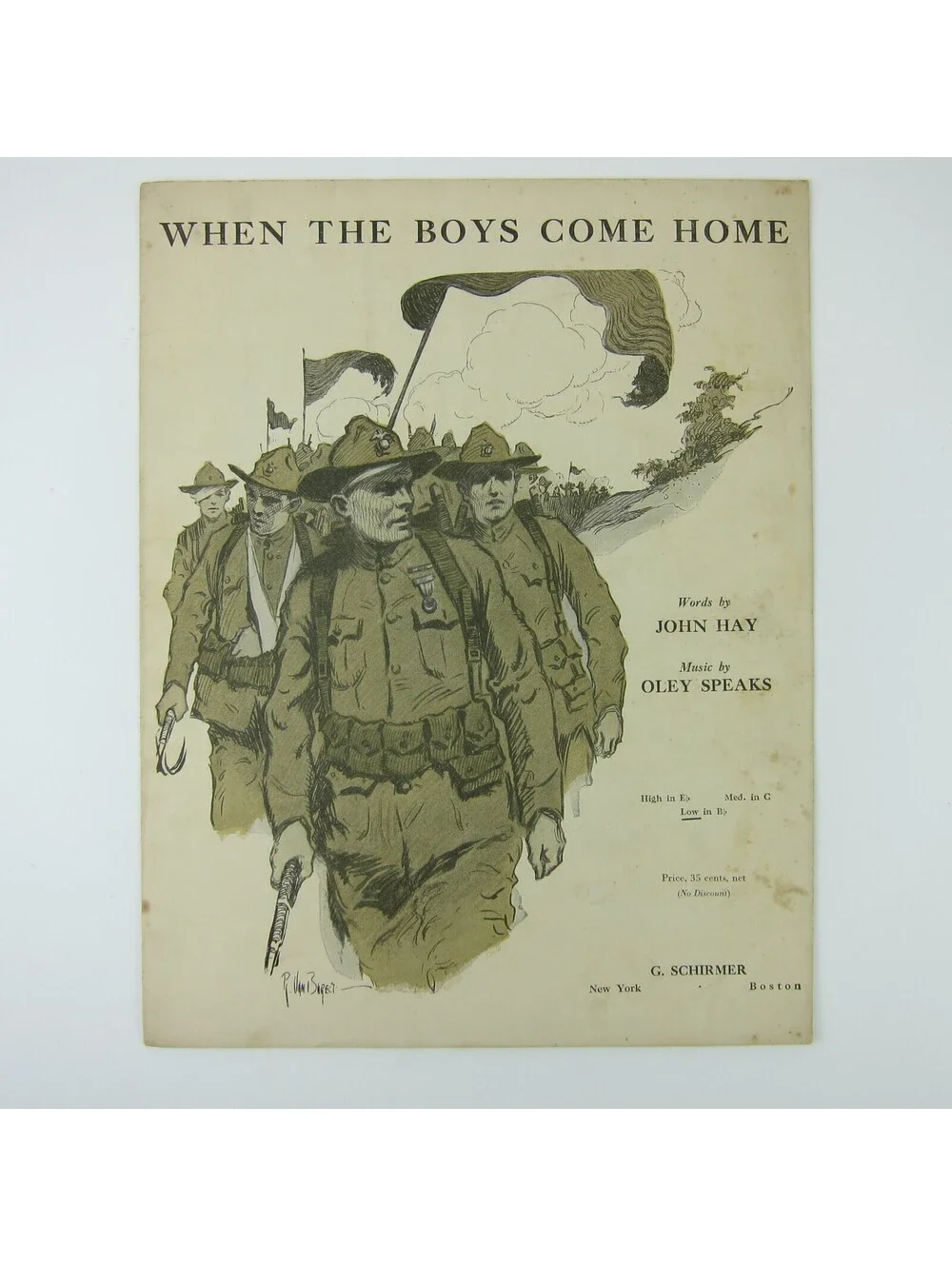 Sheet Music When the Boys Come Home WWI John Hay & Oley Speaks Antique 1917